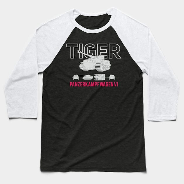 The famous German Panzer 6 Tiger tank Baseball T-Shirt by FAawRay